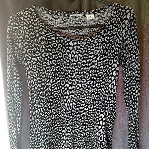 COCO & LOLLY BLACK AND WHITE LEOPARD TOP BLOUSE XS